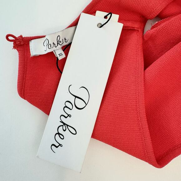 Parker Bermuda Knit Roseberry Ruffle Dress Mini | Size XS NWT - Picture 10 of 12